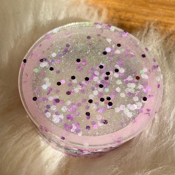 Glitter Trinket box , full of pink & white sparkly glitter . Handmade 💗Pretty - Picture 5 of 6